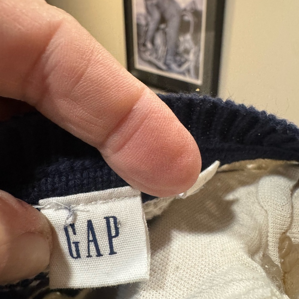 GAP Navy and Cream Striped Crewneck Sweater - Picture 4 of 4